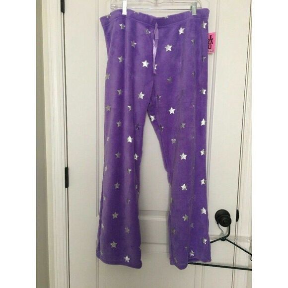 Roll Outta Bed Women's Stars Print Fleece Pajama Pants Sleepwear Pick Your Size - Picture 1 of 6